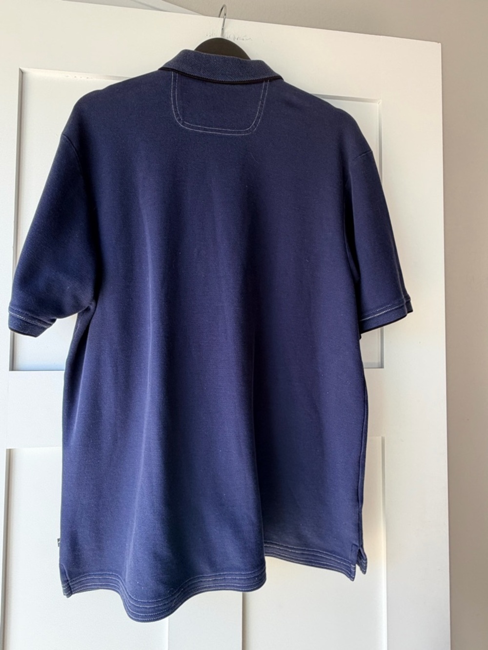 Tommy Bahama Blue Polo Shirt with Subtle Dark Trim - Picture 6 of 7
